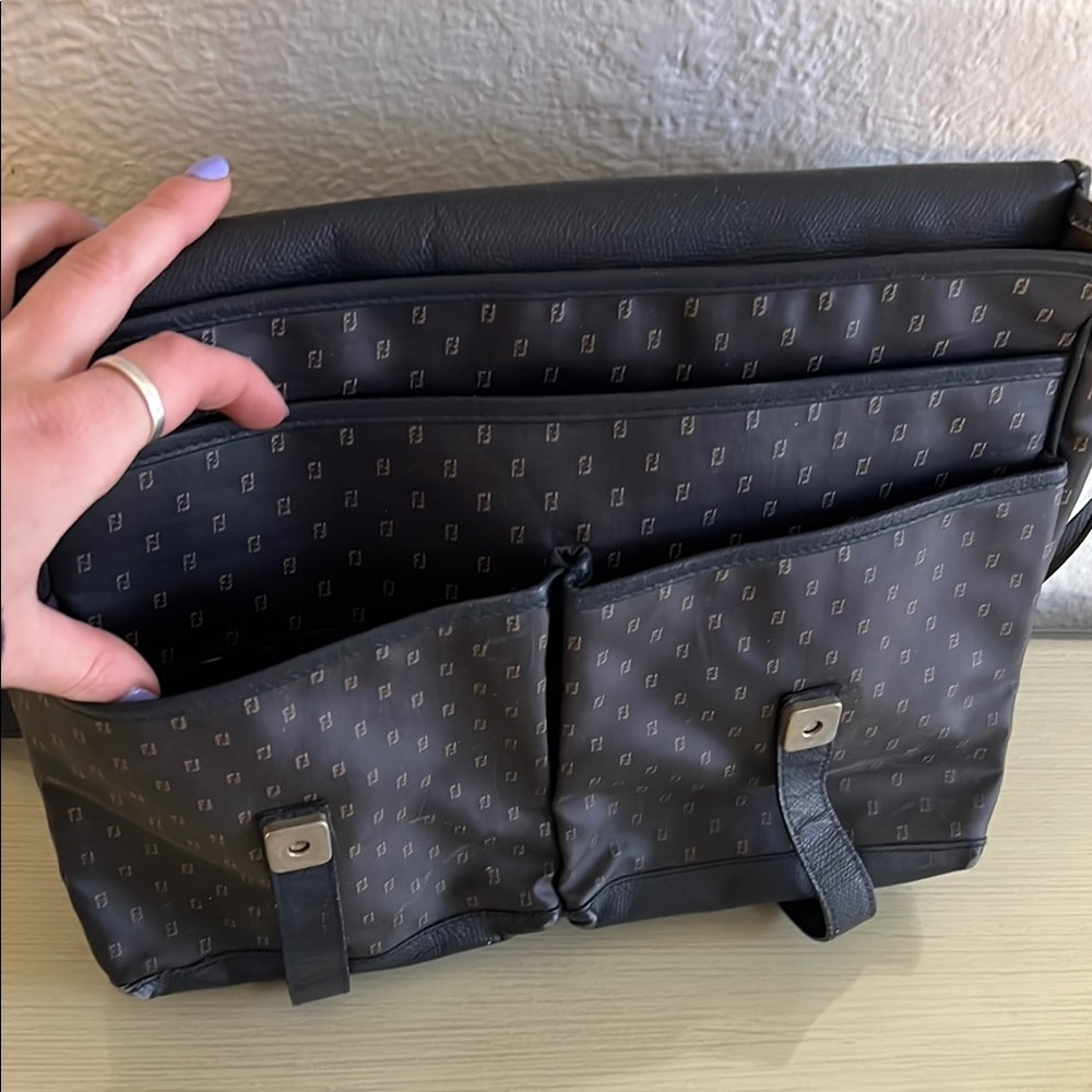 Vintage Fendi Messenger Bag with Monogram Fendi Pattern and Adjustable Strap - Picture 6 of 14